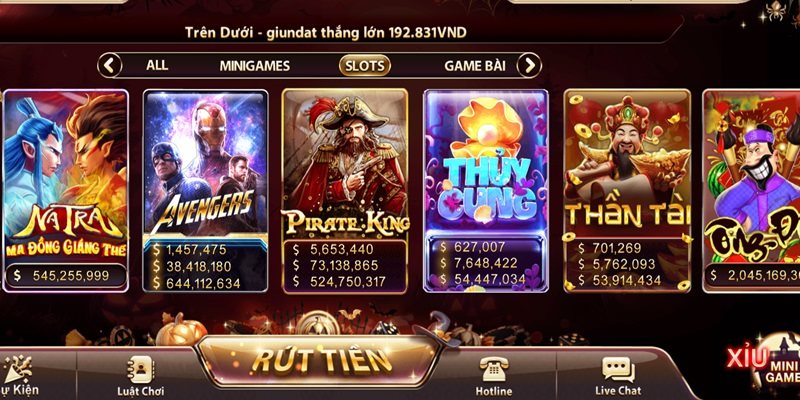 Sảnh nổ hũ với đa dạng game săn thưởng hấp dẫn